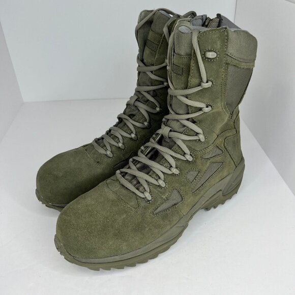 Reebok Mens RB8990 Sage Green Rapid Response With Zipper Size 14M Tactical Boots main image 8